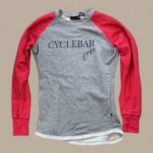 CycleBar Junkie Gray and Red Long Sleeve Shirt small women’s top